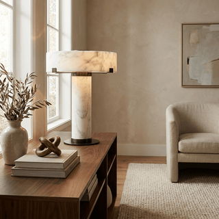 Calix Alabaster Table Lamp-Neutral Decor