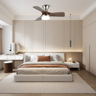 Plafonnier Ventilateur Mirella Argent et Bois