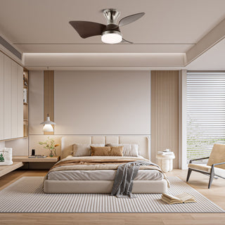 Plafonnier Ventilateur Mirella Argent et Bois