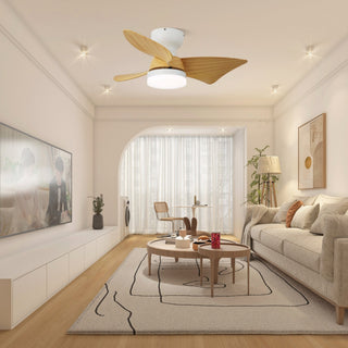 Plafonnier Ventilateur Mirella Argent et Bois