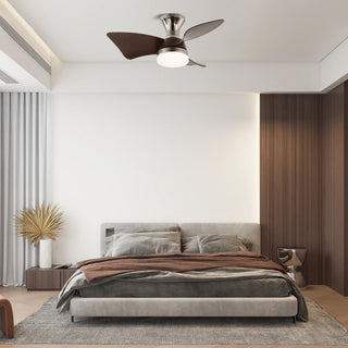 Plafonnier Ventilateur Mirella Argent et Bois