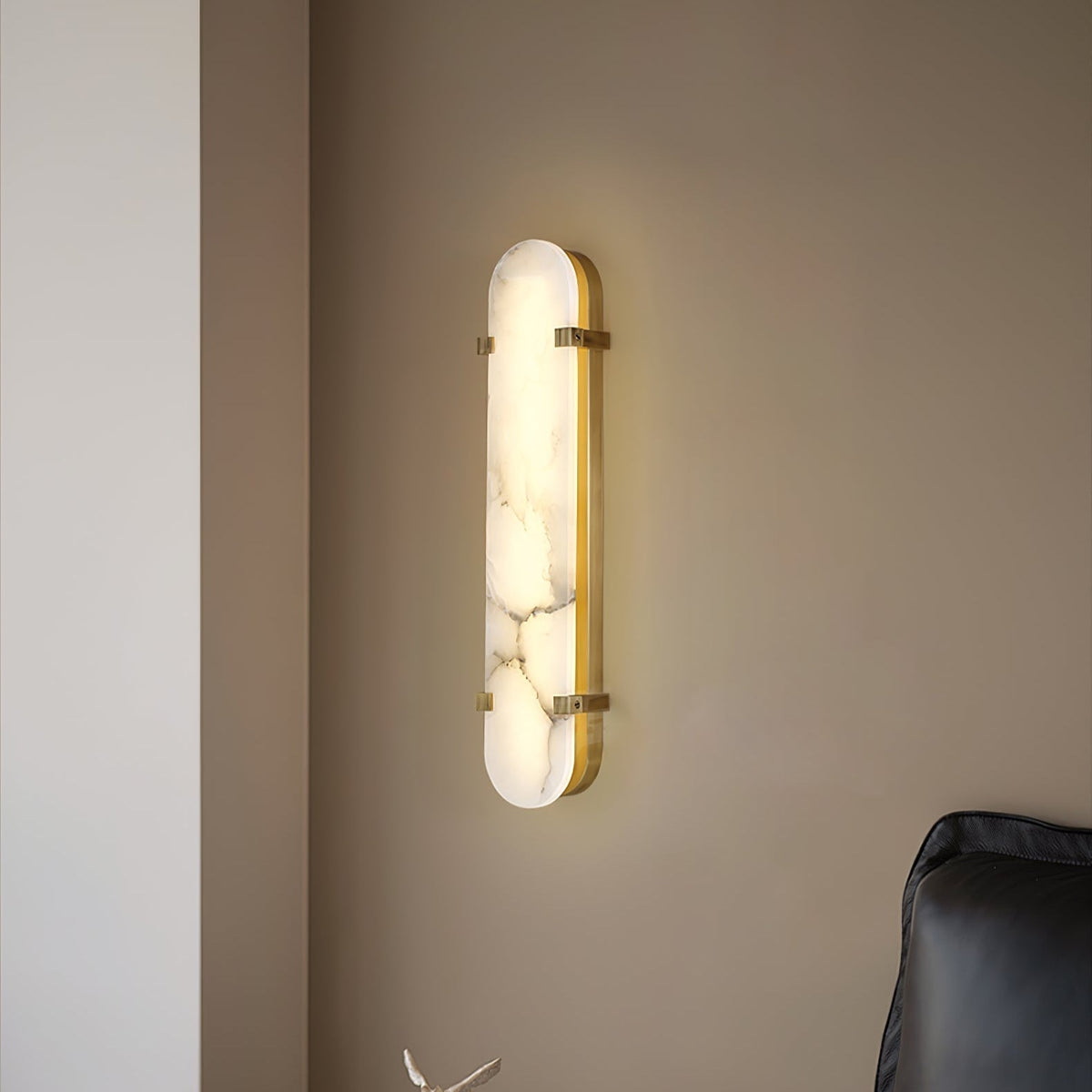 Adrona Applique Murale Ovale Minimaliste en Albâtre