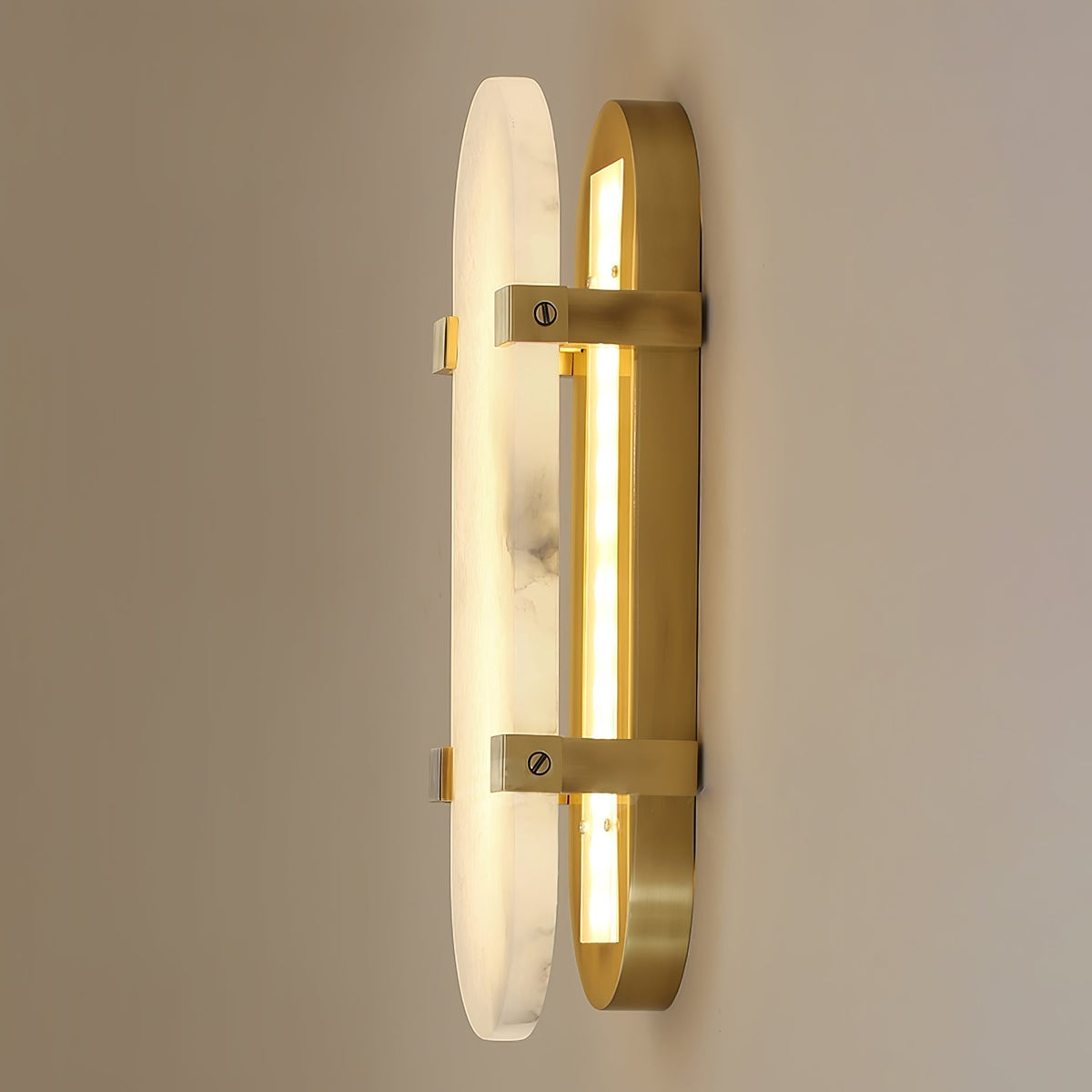 Adrona Applique Murale Ovale Minimaliste en Albâtre
