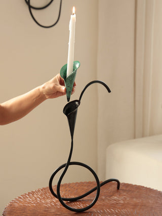 Calla Lily Candle Holder-Neutral Decor