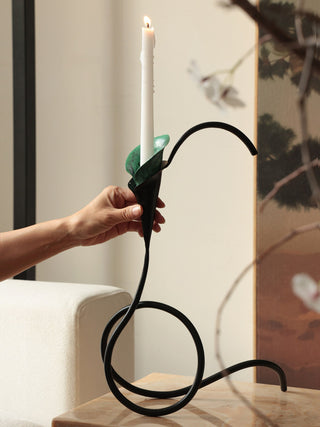 Calla Lily Candle Holder-Neutral Decor