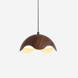Suspension Abat-jour en Grain de Bois Vague Ambiance Minimaliste-Luire