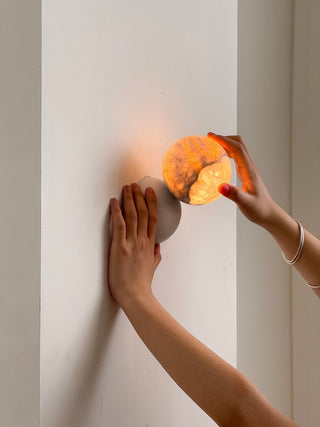 Arca Lampe Murale en Marbre et Métal Style Minimaliste Moderne Eclipse