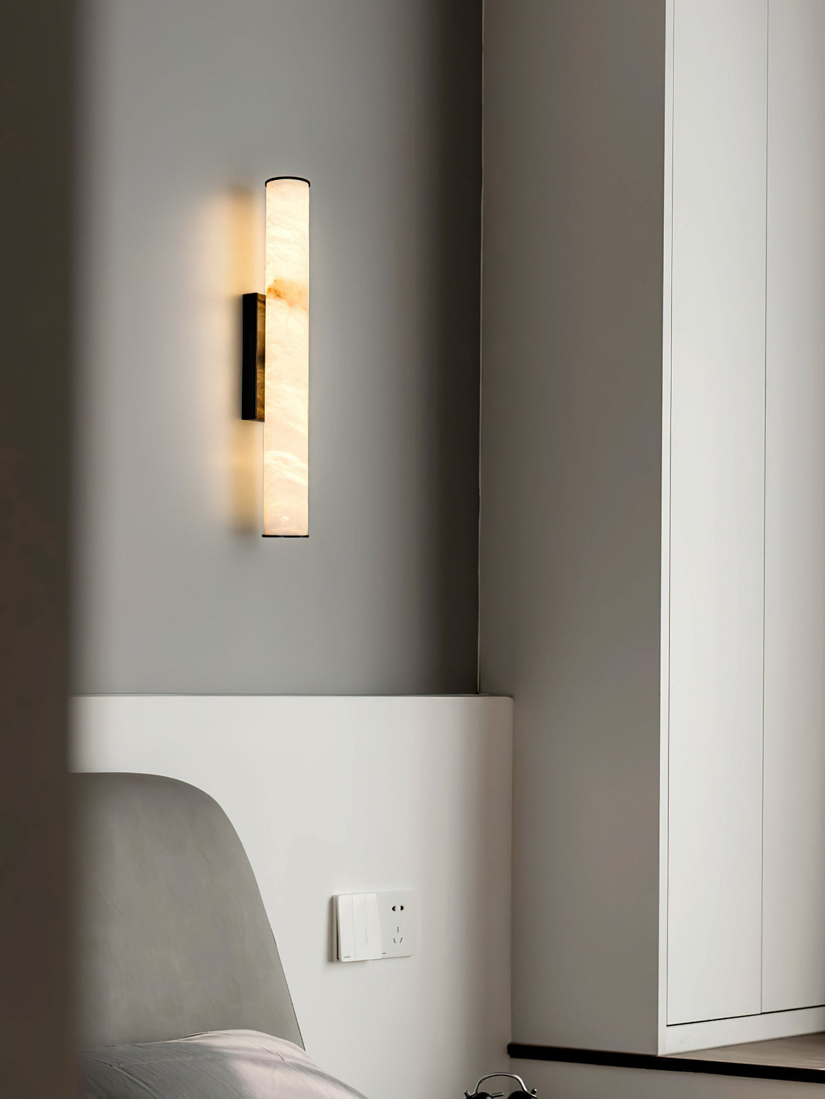 Arcus Lampe Murale Applique Style Élégant Minimaliste Moderne en Laiton et Albâtre