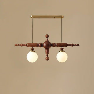 Isilira Suspension linéaire classique en bois et verre