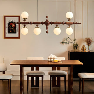 Isilira Suspension linéaire classique en bois et verre