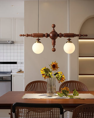 Isilira Suspension linéaire classique en bois et verre