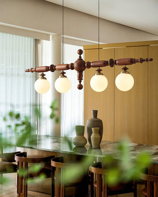 Isilira Suspension linéaire classique en bois et verre