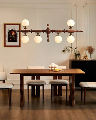 Isilira Suspension linéaire classique en bois et verre