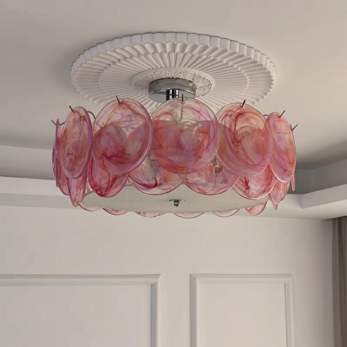 The white version of the Camden Glass Ceiling Mount.