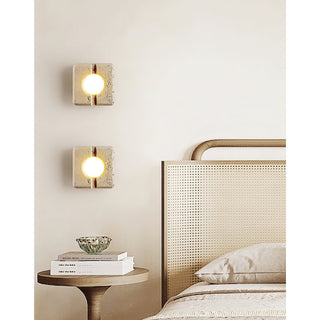 Kosmo Lampe Murale Style Minimaliste Moderne en Travertin Transparent