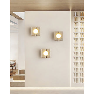 Kosmo Lampe Murale Style Minimaliste Moderne en Travertin Transparent