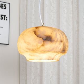 Miroir Suspension en Albâtre et Métal Minimaliste Moderne
