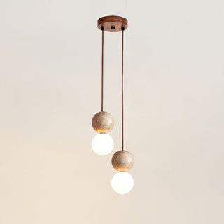 Luna Travertin Pendentif Lumière