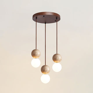 Luna Travertin Pendentif Lumière
