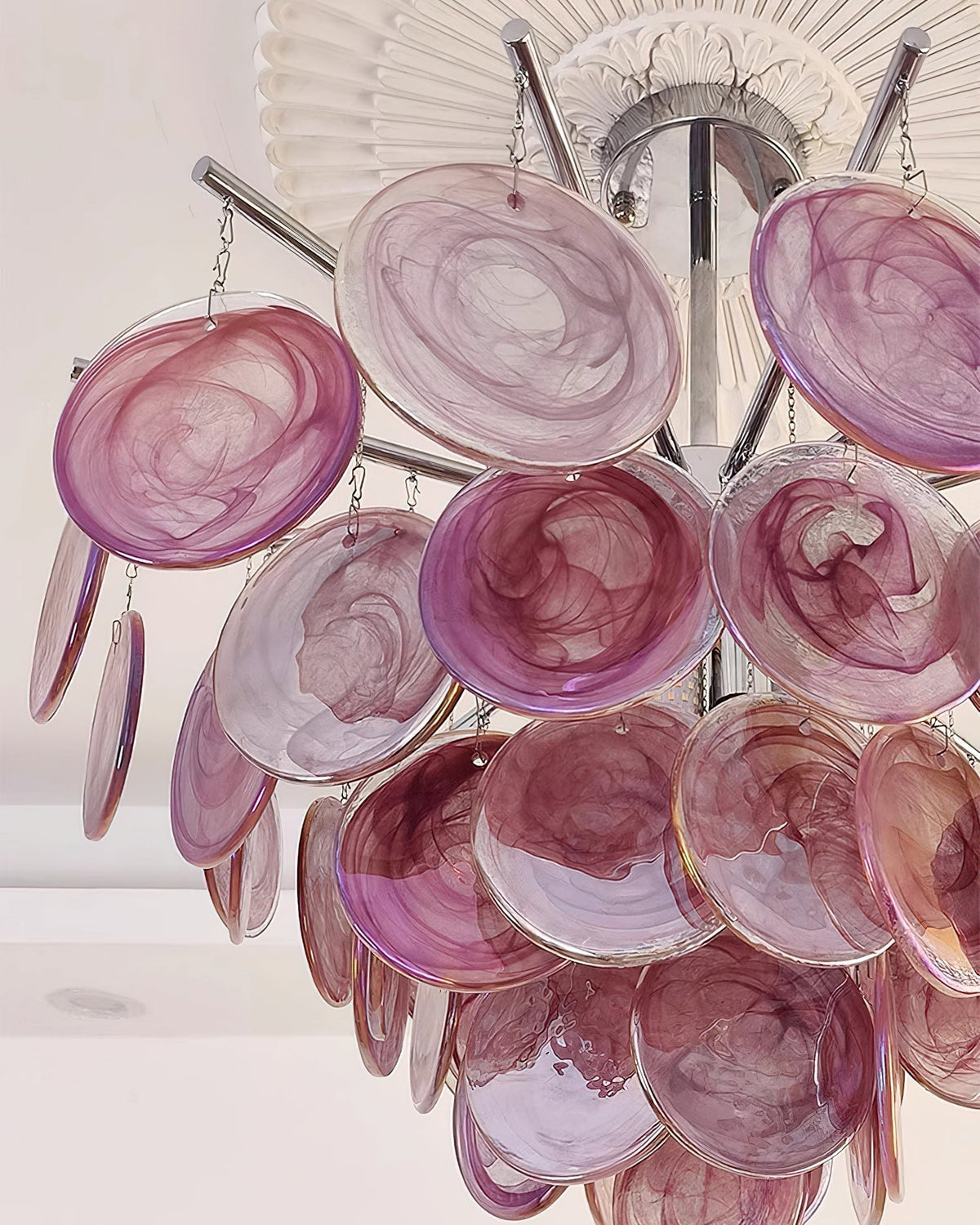 Another color variation of the Camisa Glass Chandelier.