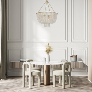 Opal Lustre en Métal et Bois de Luxe Postmoderne