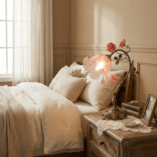 Campanella Vintage Rose Table Lamp-Neutral Decor