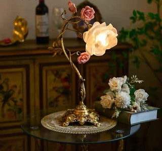 Campanella Vintage Rose Table Lamp-Neutral Decor