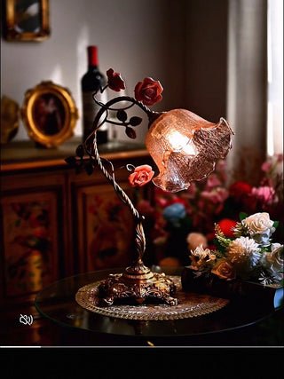 Campanella Vintage Rose Table Lamp-Neutral Decor