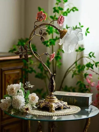 Campanella Vintage Rose Table Lamp-Neutral Decor