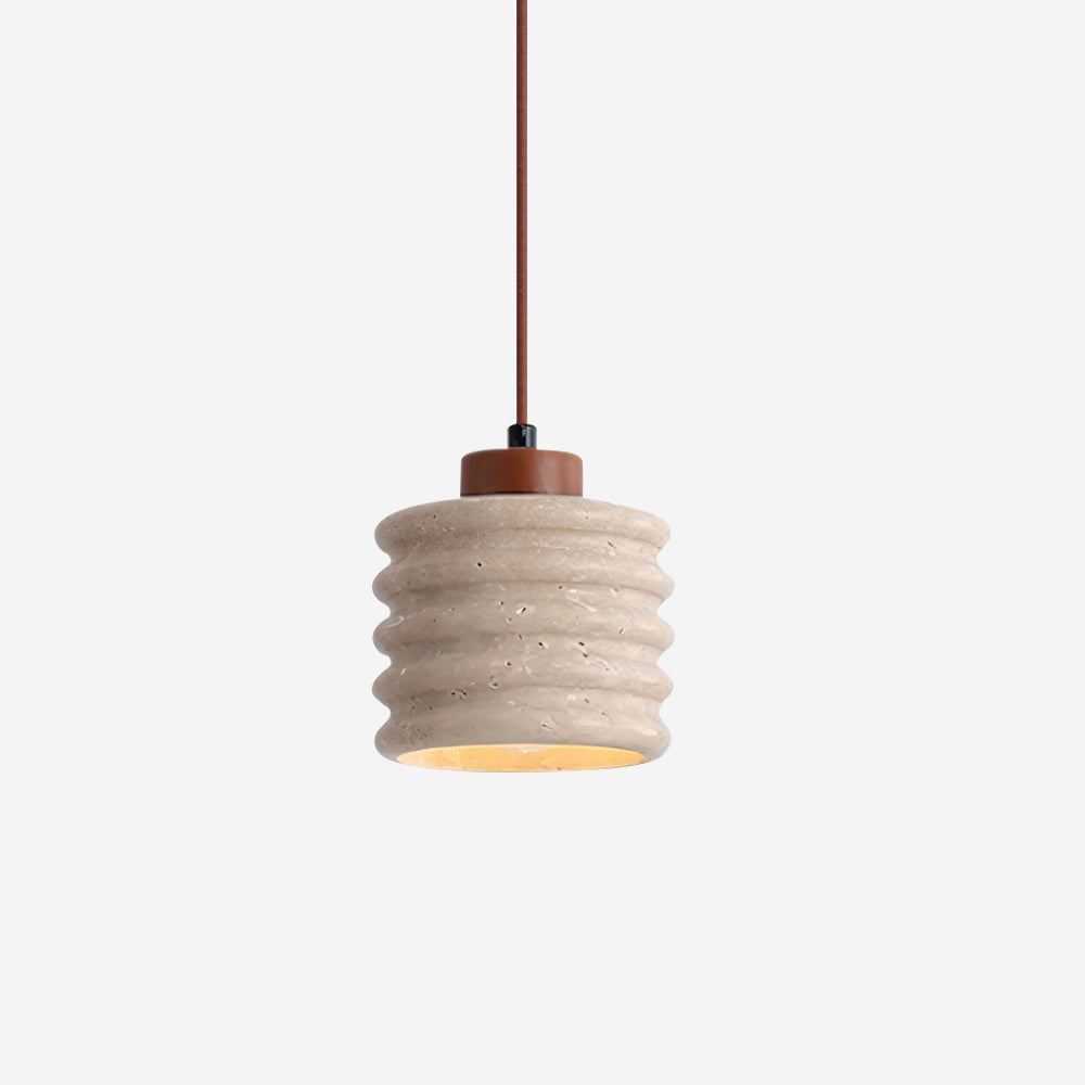 Ritta Pendant Light Travertine Ripple Shade Wabi-Sabi-Neutral Decor