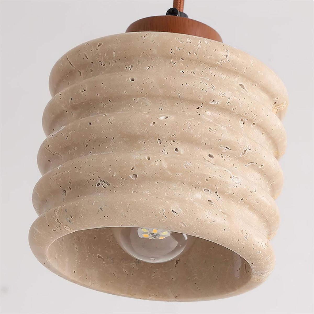 Ritta Pendant Light Travertine Ripple Shade Wabi-Sabi-Neutral Decor