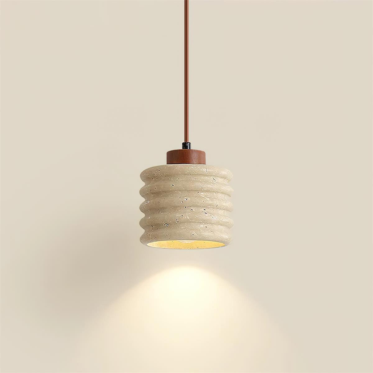 Ritta Pendant Light Travertine Ripple Shade Wabi-Sabi-Neutral Decor