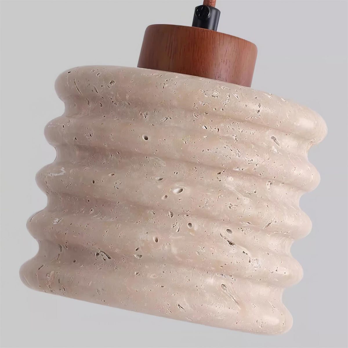 Ritta Pendant Light Travertine Ripple Shade Wabi-Sabi-Neutral Decor
