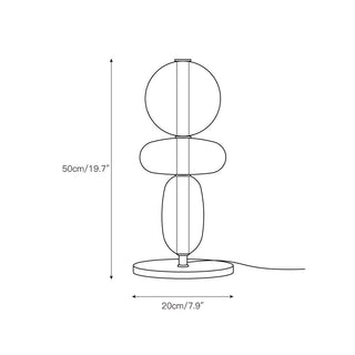 Lampe à poser en verre coloré