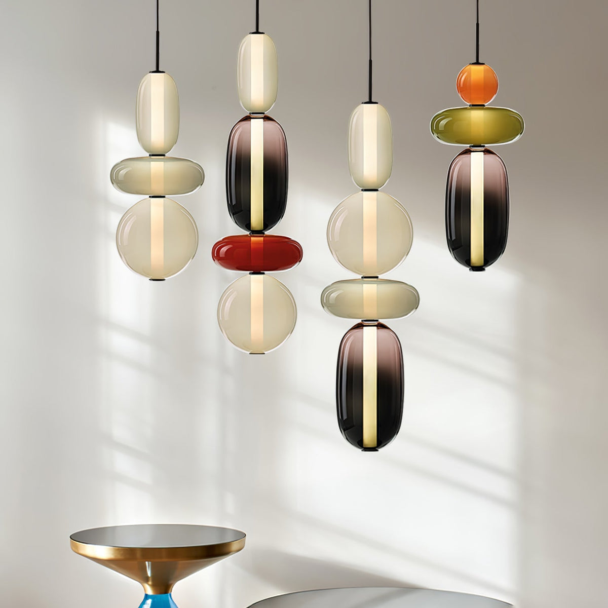 Candied Glass Combo Pendant Light-Neutral Decor