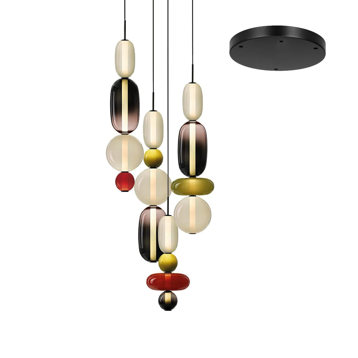 Candied Glass Combo Pendant Light-Neutral Decor