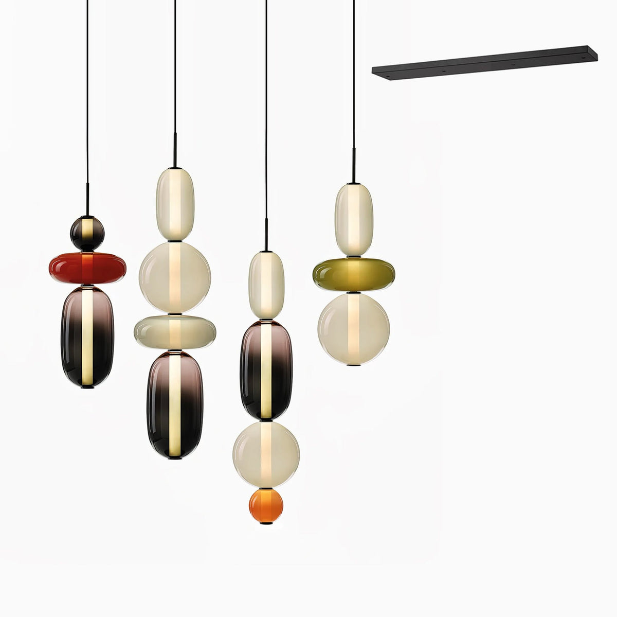 Candied Glass Combo Pendant Light-Neutral Decor
