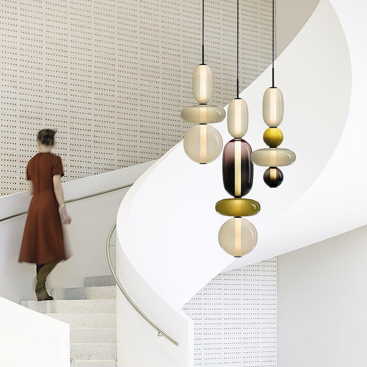 Candied Glass Combo Pendant Light-Neutral Decor