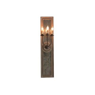 Phasis Applique Murale en Métal Vintage à 3 Lumières avec Miroir Élégance