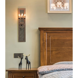 Phasis Applique Murale en Métal Vintage à 3 Lumières avec Miroir Élégance