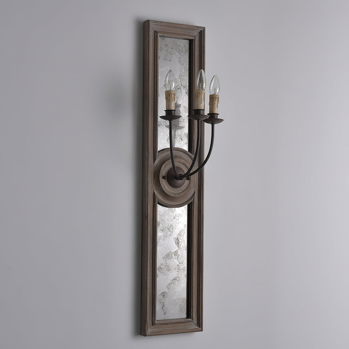 Phasis Applique Murale en Métal Vintage à 3 Lumières avec Miroir Élégance
