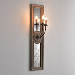 Phasis Applique Murale en Métal Vintage à 3 Lumières avec Miroir Élégance
