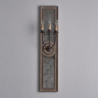 Phasis Applique Murale en Métal Vintage à 3 Lumières avec Miroir Élégance