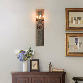 Phasis Applique Murale en Métal Vintage à 3 Lumières avec Miroir Élégance