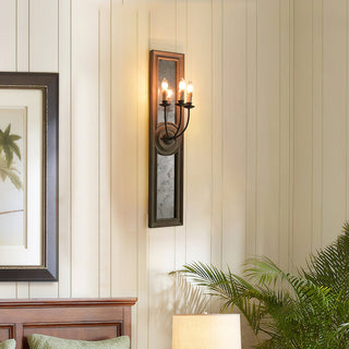 Phasis Applique Murale en Métal Vintage à 3 Lumières avec Miroir Élégance