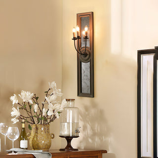 Phasis Applique Murale en Métal Vintage à 3 Lumières avec Miroir Élégance
