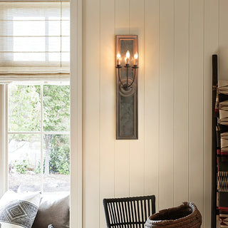 Phasis Applique Murale en Métal Vintage à 3 Lumières avec Miroir Élégance