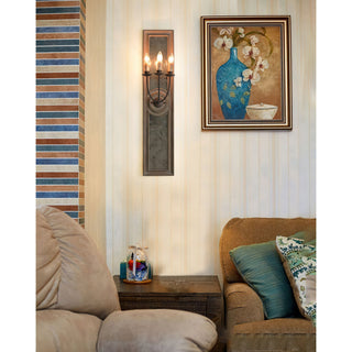 Phasis Applique Murale en Métal Vintage à 3 Lumières avec Miroir Élégance