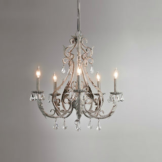 Lustra Suspension Lampe Porte-Bougie Perles de Cristal