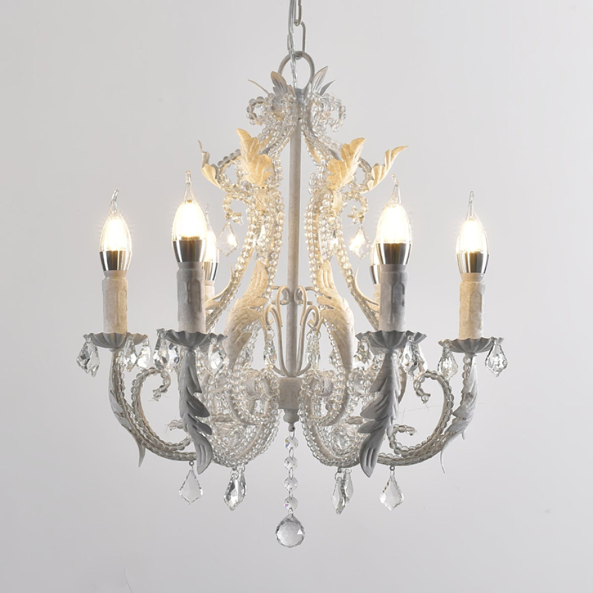 Perisse Suspension Lampe Porte-Bougie Perles de Cristal